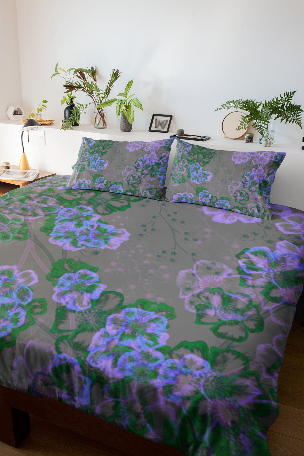 Floral Seamless Pattern: Grey Cherry Blossom | Digital Art Download | for Upholstery Fabric, Clothing, Textile Print Production