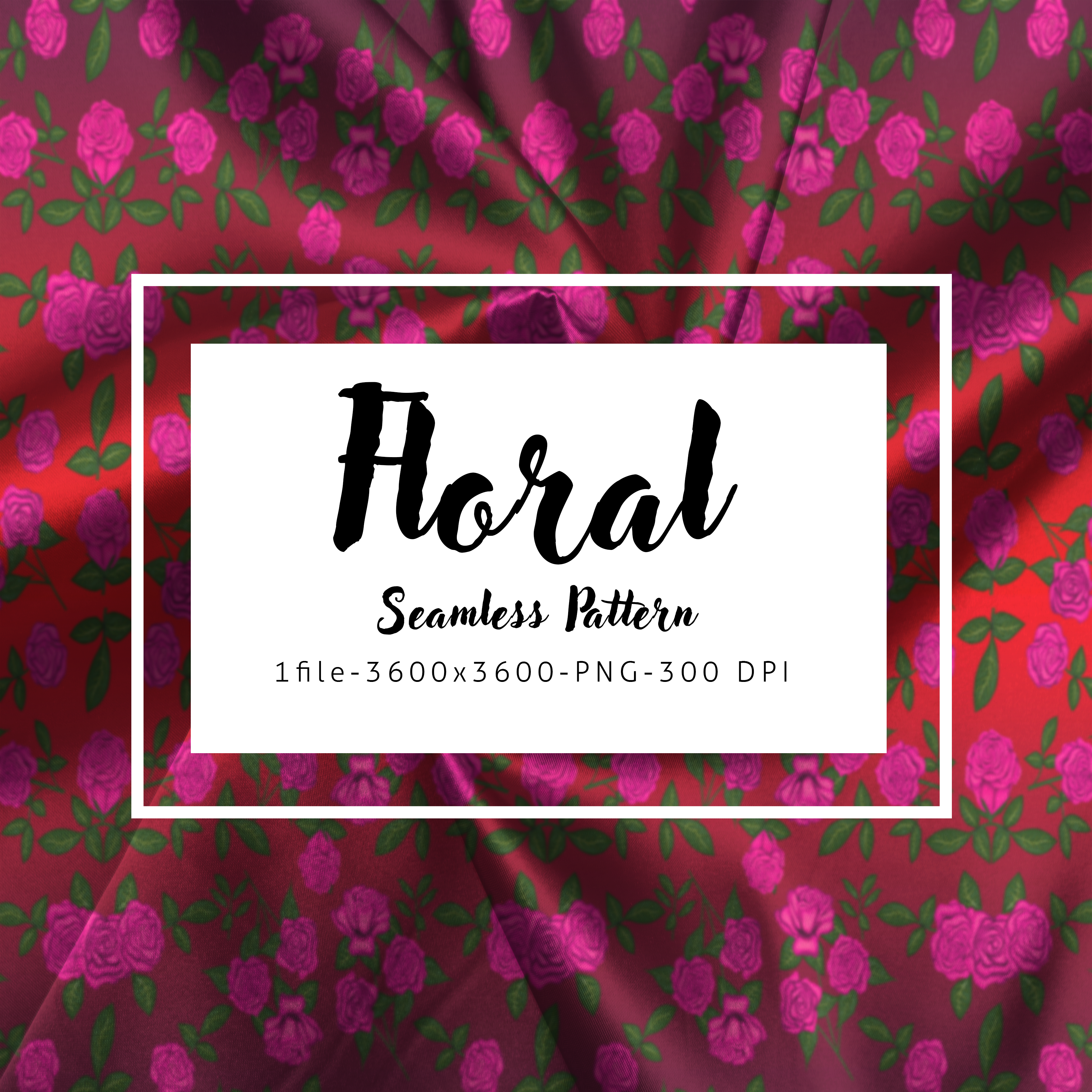 Floral pattern with pink flowers on a red background,  Floral Rose Seamless Pattern, Red Rose, Ombre, Romantic Aesthetic, Digital Art Download, for Apparel,  Fabric, Textile Print Production