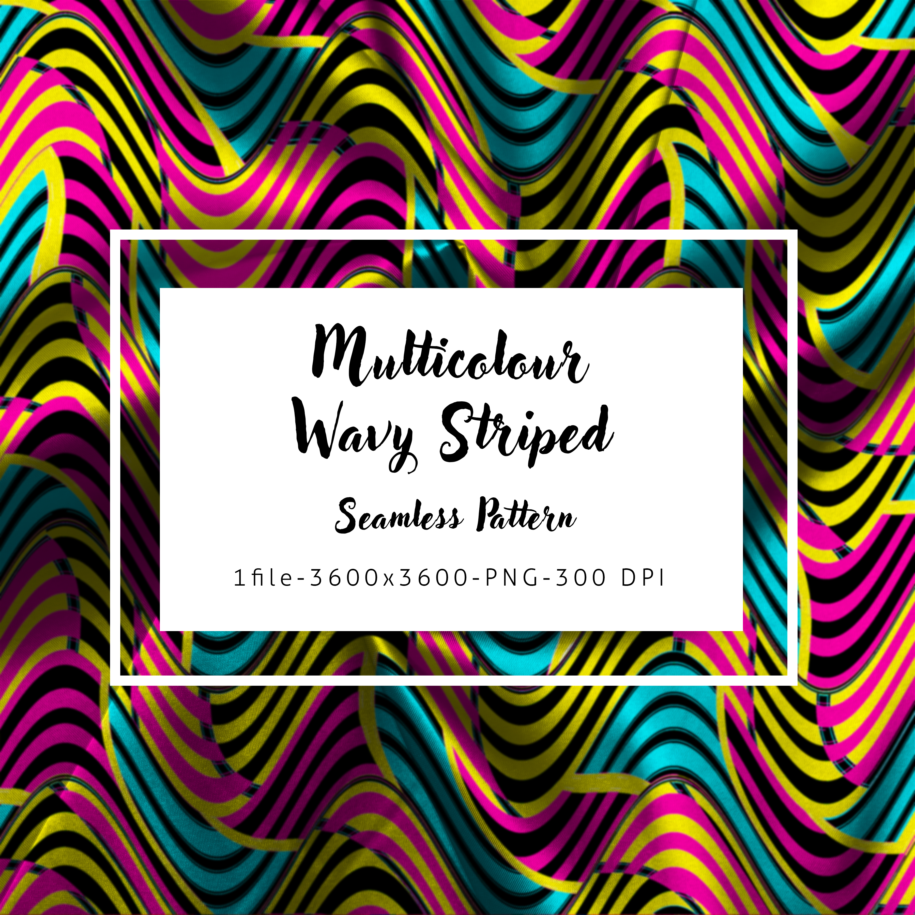Wavy Stripe Geometric Seamless Pattern: Vibrant Linear Multicolour | Digital Art Download | for Accessories, Fabric, Textile Print Production